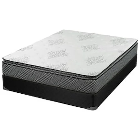 King Pillow Top Innerspring Mattress and 9" Black Quilted Foundation